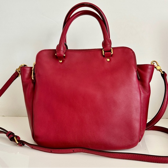 Marc by Marc Jacobs Top Handle Red Leather Satchel - Picture 3 of 9